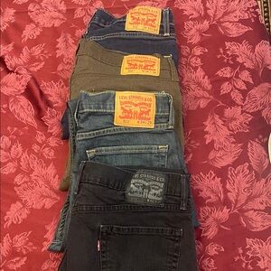 Levi's Jeans in Black, Blue, and Brown
